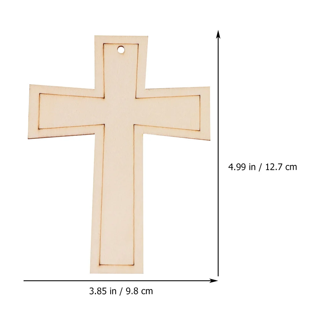 

24pcs Wooden Wall Hanging Decorative Wood Slices Diy Hand-Painted Craft For Kids Natural Wood Pieces Graffiti Chips Cross Design