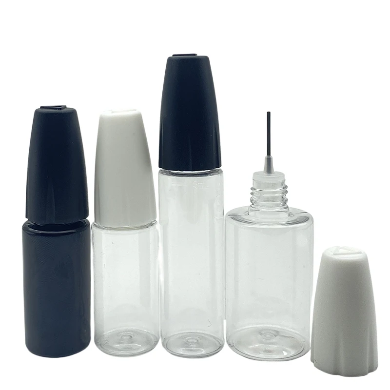 5/10PCS Flacone Contagocce Vuoto Riutilizzabile Con Punta Dell'ago Per Ego, Liquido E, Olio, Bottiglia Di Ago In Plastica Trasparente 10ML 15ML 20ML