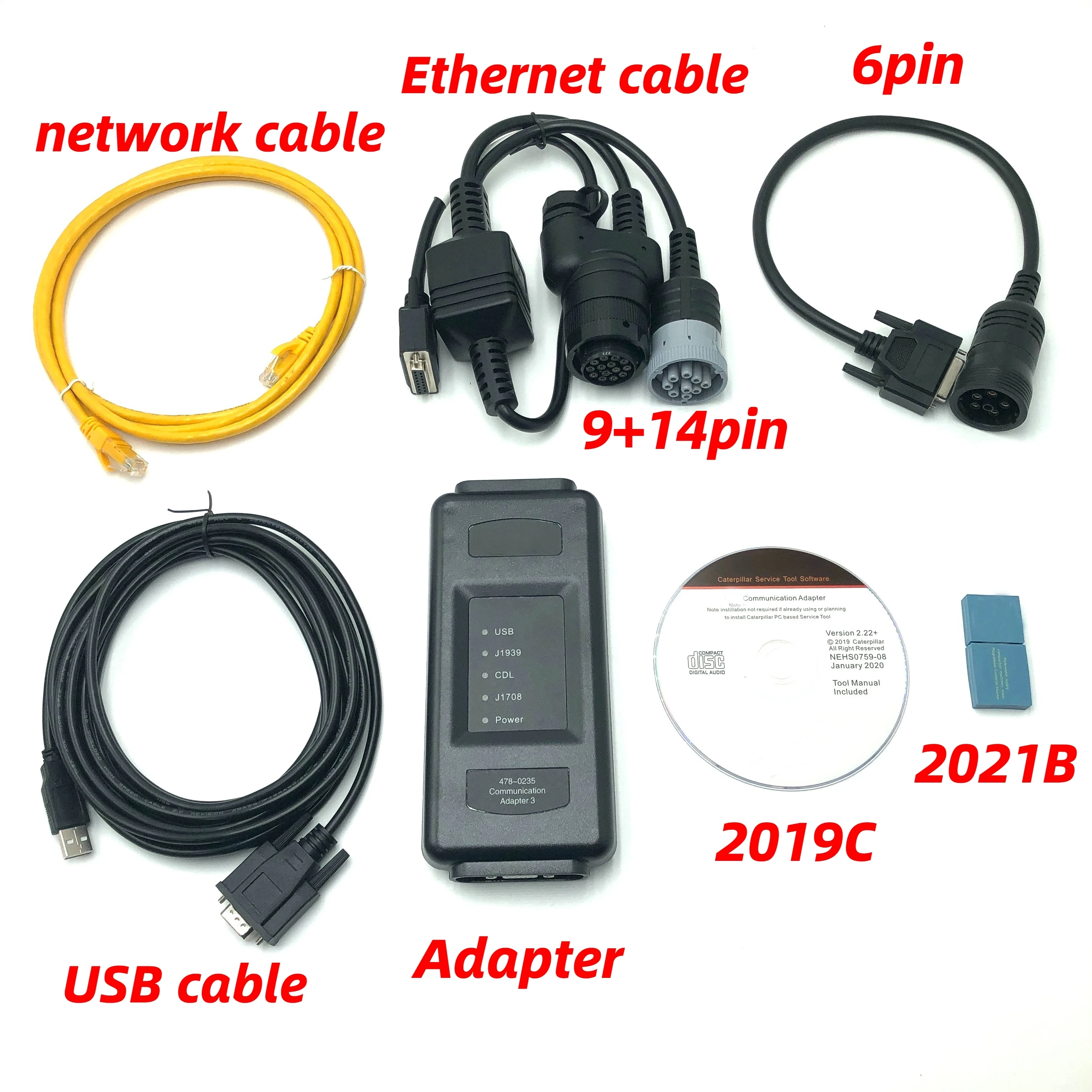 478-0235 538-5051 ET4 Communication Adapter 2023A  Heavy Duty Diagnostic Tester Tool for Caterpillar CAT Truck Excavator Scanner