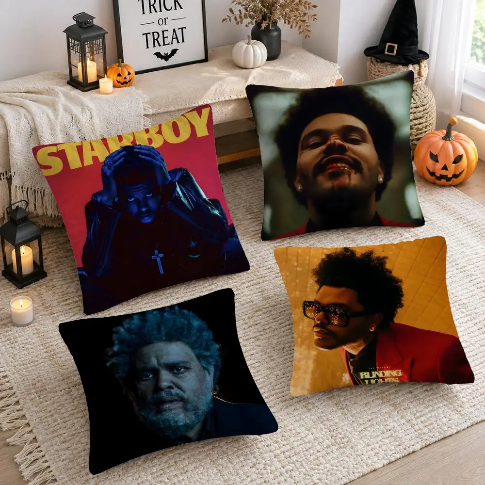 Singer Album T-The W-Weeknd Cushion Cover Plush Decorative Pillow Case With Hidden Zipper Cutecore Room Decor For Home