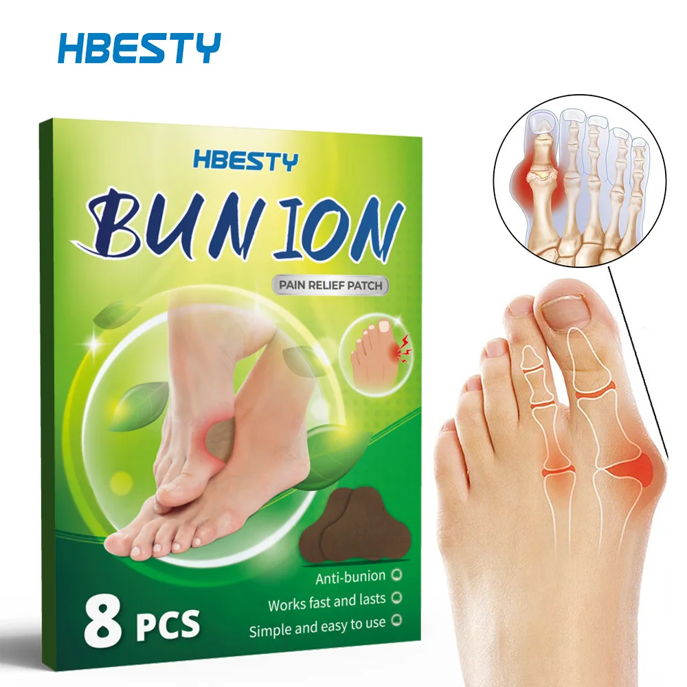 8pcs Toe Joint Valgus Corrector Patches Gout Pain Relief Lumbar Soreness Arthriti Treatment Thumb Swelling Anti Bunion Stickers