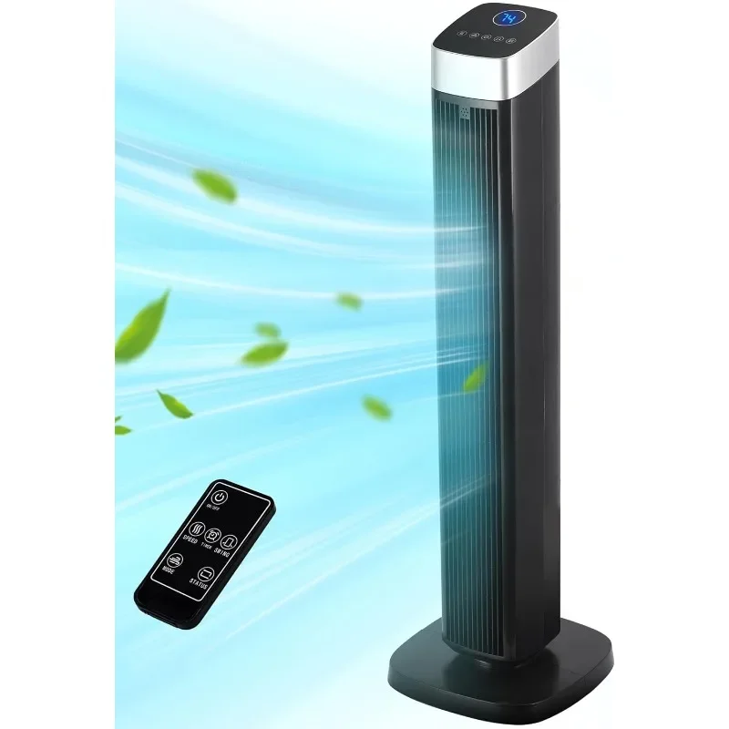 

home.Tower Fan for Bedroom, 41" Quiet Bladeless Floor Fan,90° Oscillating Standing Fan with 24H Timer, Remote Control, 3 Speeds