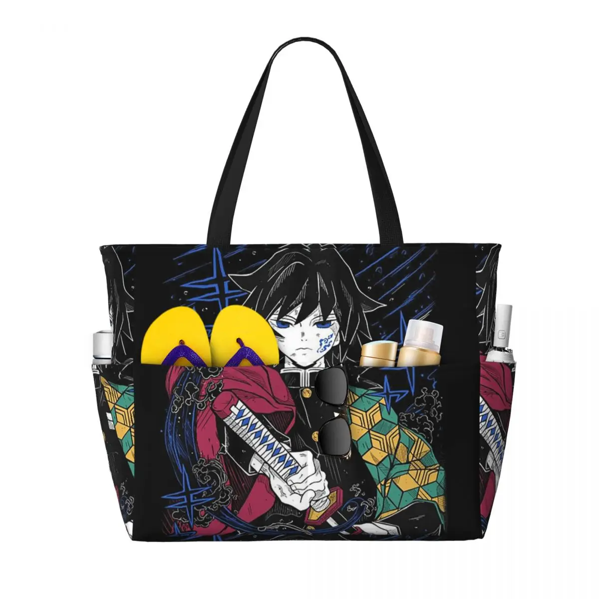 

Giyu Tomioka - Kimetsu No Yaiba Пляжная большая сумка Спортивный тренажерный зал Йога Duffle Большая большая сумка Женская дорожная сумка Сумка для фитнеса