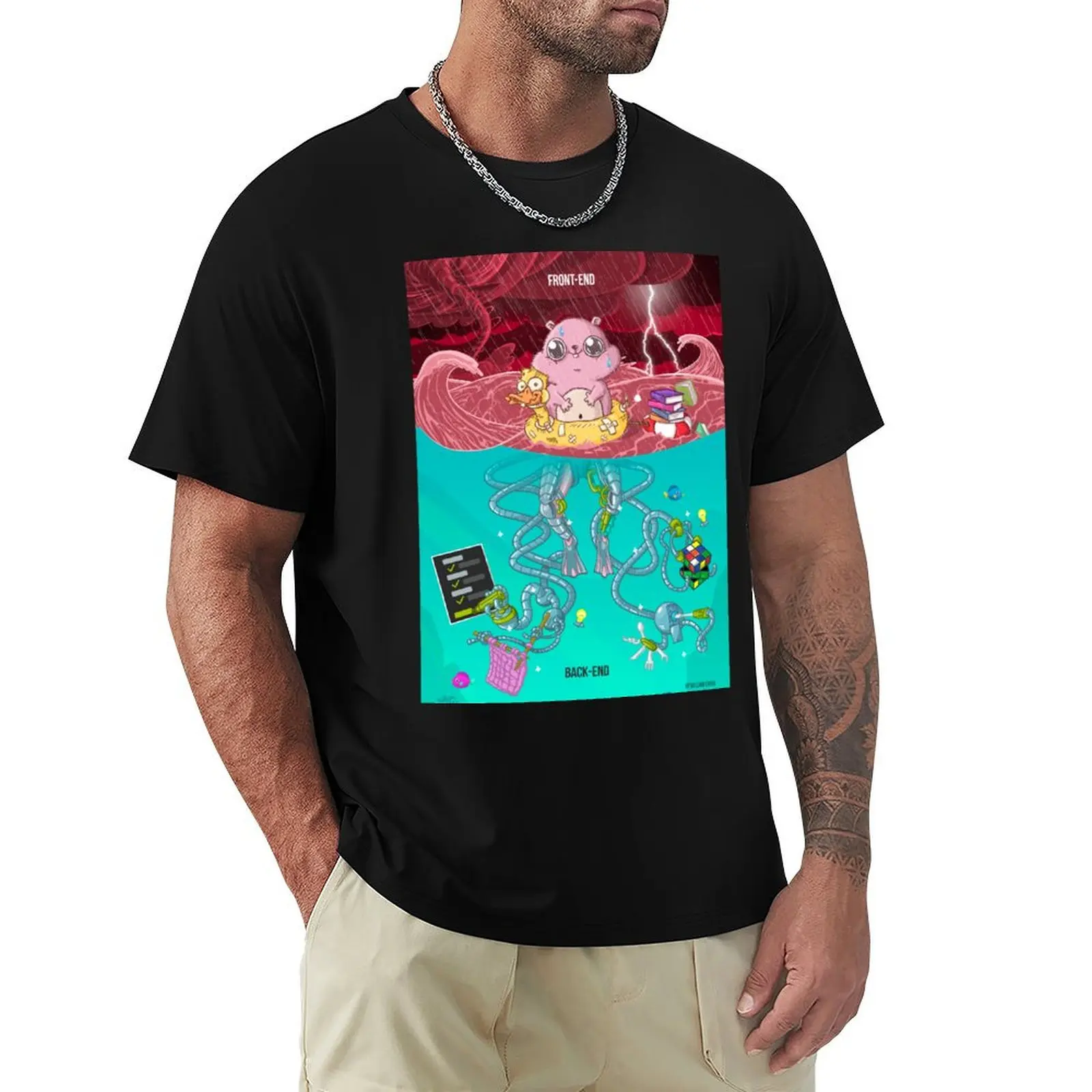 

BackEnd VS FrontEnd T-Shirt customizeds cotton graphic tees Short sleeve tee men