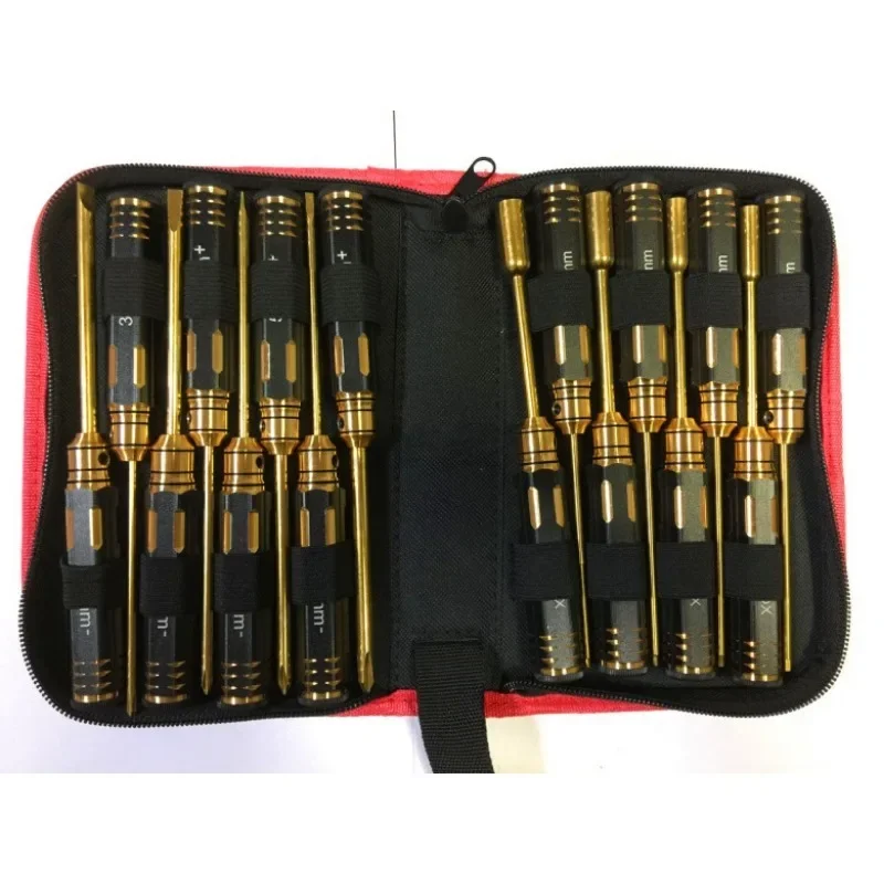 16 buah/set Kit alat Model pegangan heksagonal Titanium obeng heksagonal