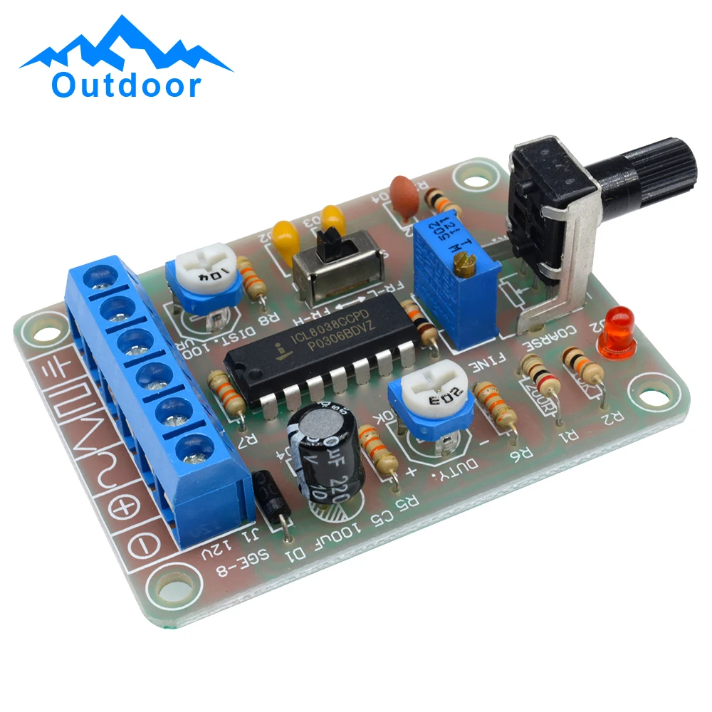 ICL8038 Function Signal Generator Module DIY Kit or Parts Signal Processing Module Frequency Signal Generator Board 12V 50-5khz