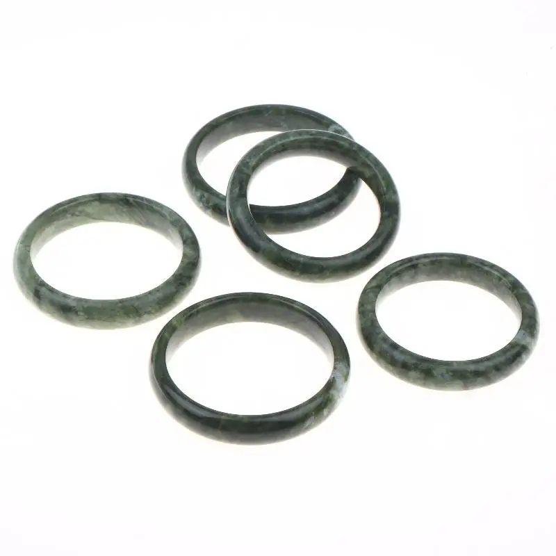 1 PCS Natural Green White Hand Carved Wide Jade Bracelet Fashion Boutique Jewelry Nanyu Bracelet