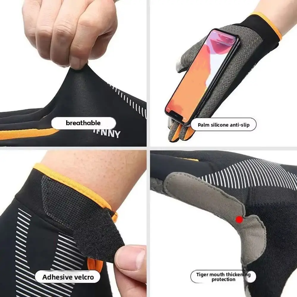 Anti-slip Fishing Gloves Touch Screen Wear-resistant Cycling Gloves Protect Hand Full Finger Gym Training Gloves