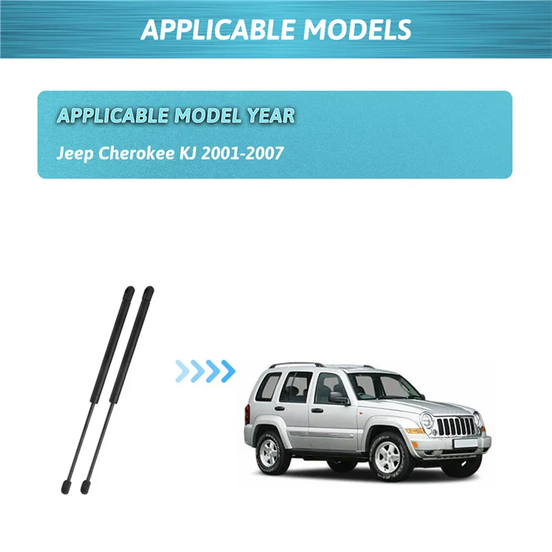 Pair Front Car Hood Gas Spring Lift Support Strut Shock For Jeep Cherokee KJ 2001 2002 2003 2004 2005 2006 2007 Auto Accessories