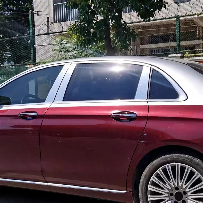 

Classy-4Pcs Car Door Window B Pillar Trim Panel For Mercedes Benz E Class 2016-2023 Center Post Aluminum Bright Strip Stickers