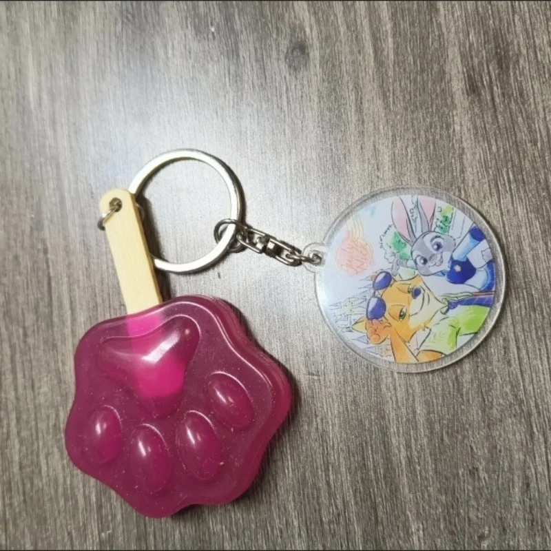 ディズニー ズートピア ジュディ・ホップス ニック・ワイルド レッドパウ アイスキャンディー型 シリコンキーホルダー 通勤バッグ 化粧バッグ 吊り下げ飾り