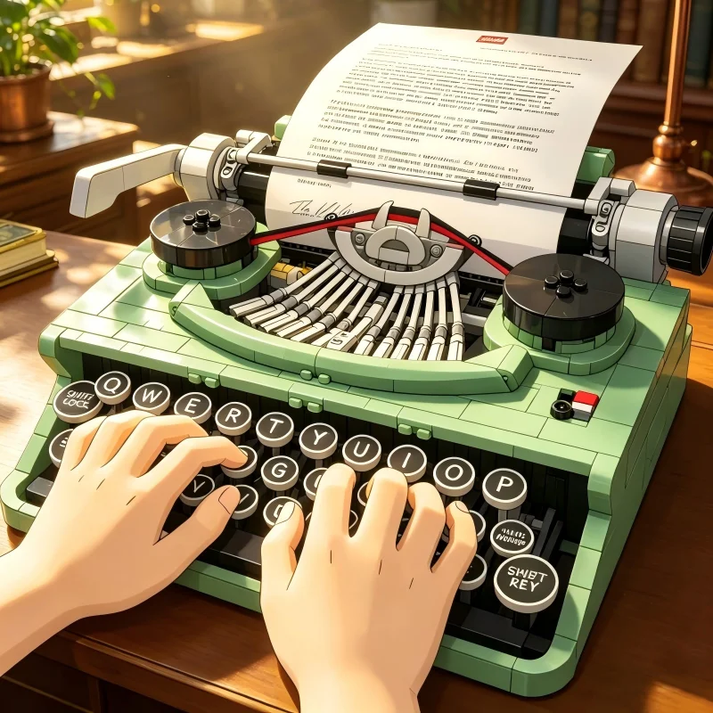 

2079PCS Ideas Retro Typewriter Building Blocks MOC Construction Bricks Toy Decoration Best Gift For Kids Children Display Model