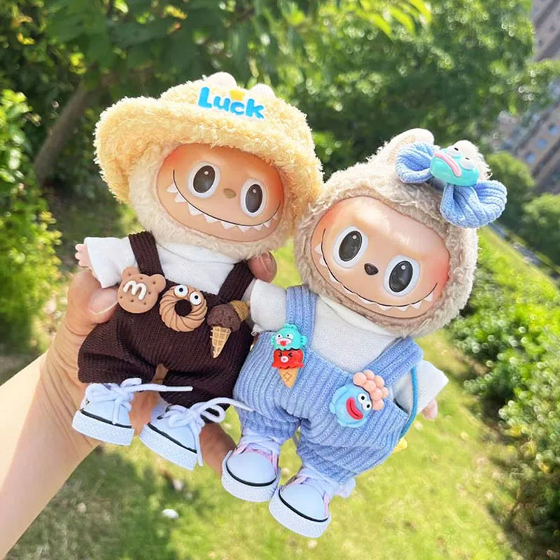 

17cm Plush Doll'S Clothes Outfit Accessories for Korea Kpop Exo Labubu Idol Dolls Overalls Clothing Set