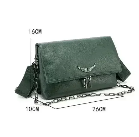 ZADIG&VOLTAIRE Designer Brand Women Wings Classic Bags Vintage Rocky Studded Shoulder Crossbody Party Mini Rock Mat Scale