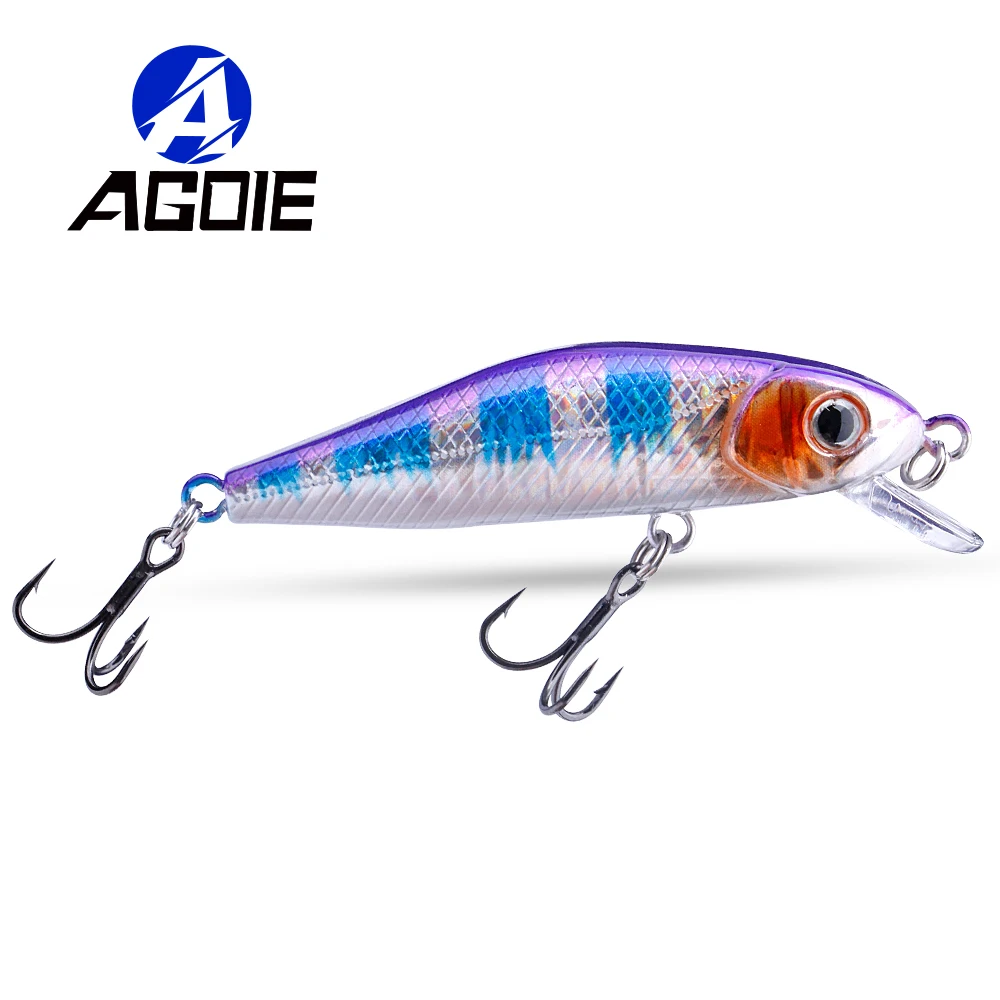 Agoie Floating Minnow Fishing Lure 60mm 5g Hot Stamping Crank Wobblers For Fishing Swimbait Hard Minnow Lures Pike Tackle