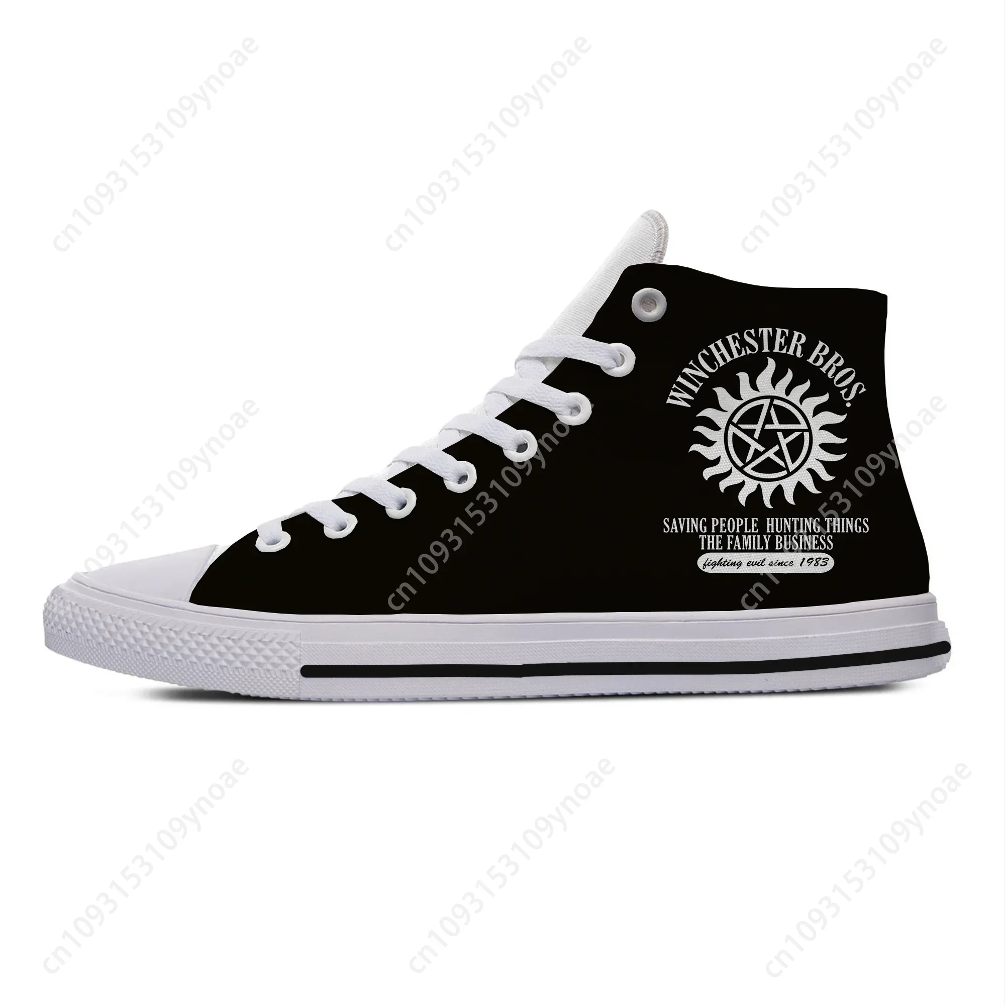 

Hot New Supernatural Winchester Brothers Novelty Design Lightweight High Top Canvas Shoes Men Women Casual Breathable Sneakers