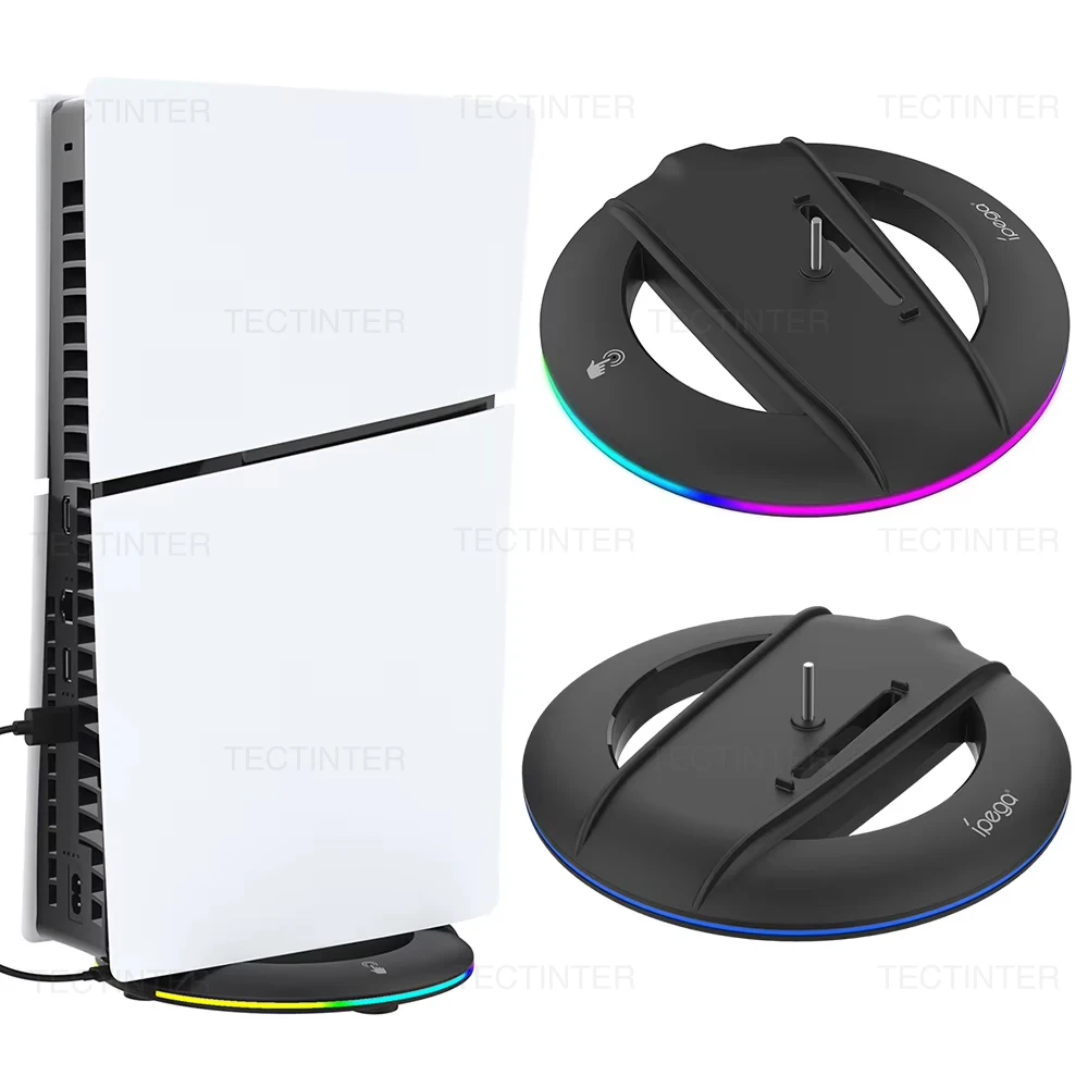 Vertical Cooling Stand for PS5 Slim / PS5 Pro Console Anti-Slip Base Bracket With RGB Light Holder for PS5 Slim Accessories