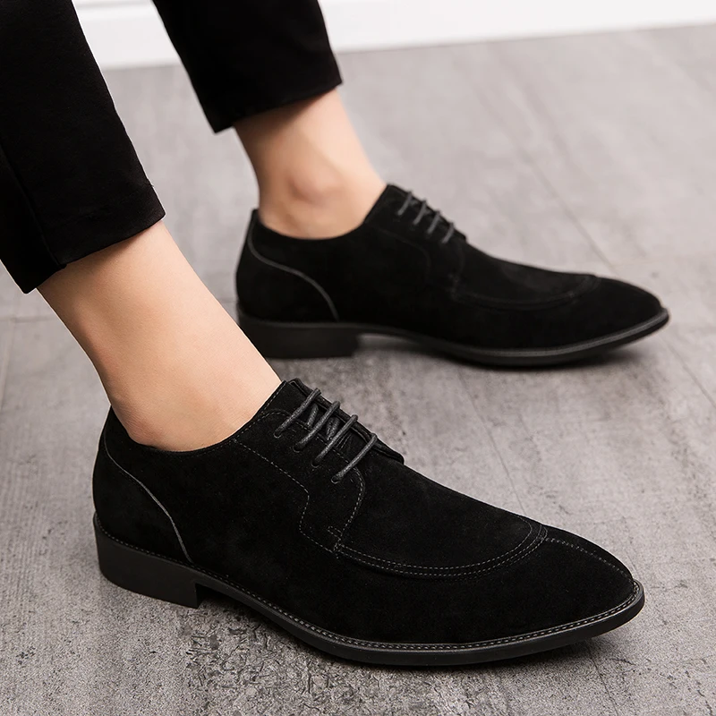 Männer neue Block gefrostete Schuhe runde Zehen Schnürung Sport Casual Trend britischen Stil Größen 38-48 Herren schuhe