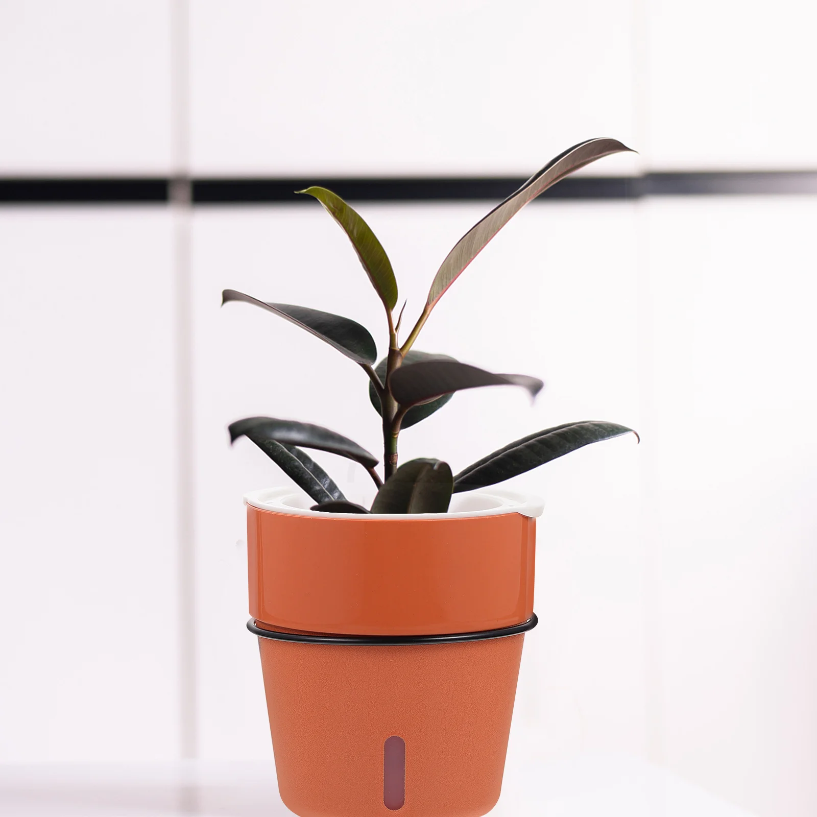 

1 set Wall Mounted Flower Pot With Water Storage Self System Plastic Planter For Garden Plants Automatic Absorbing