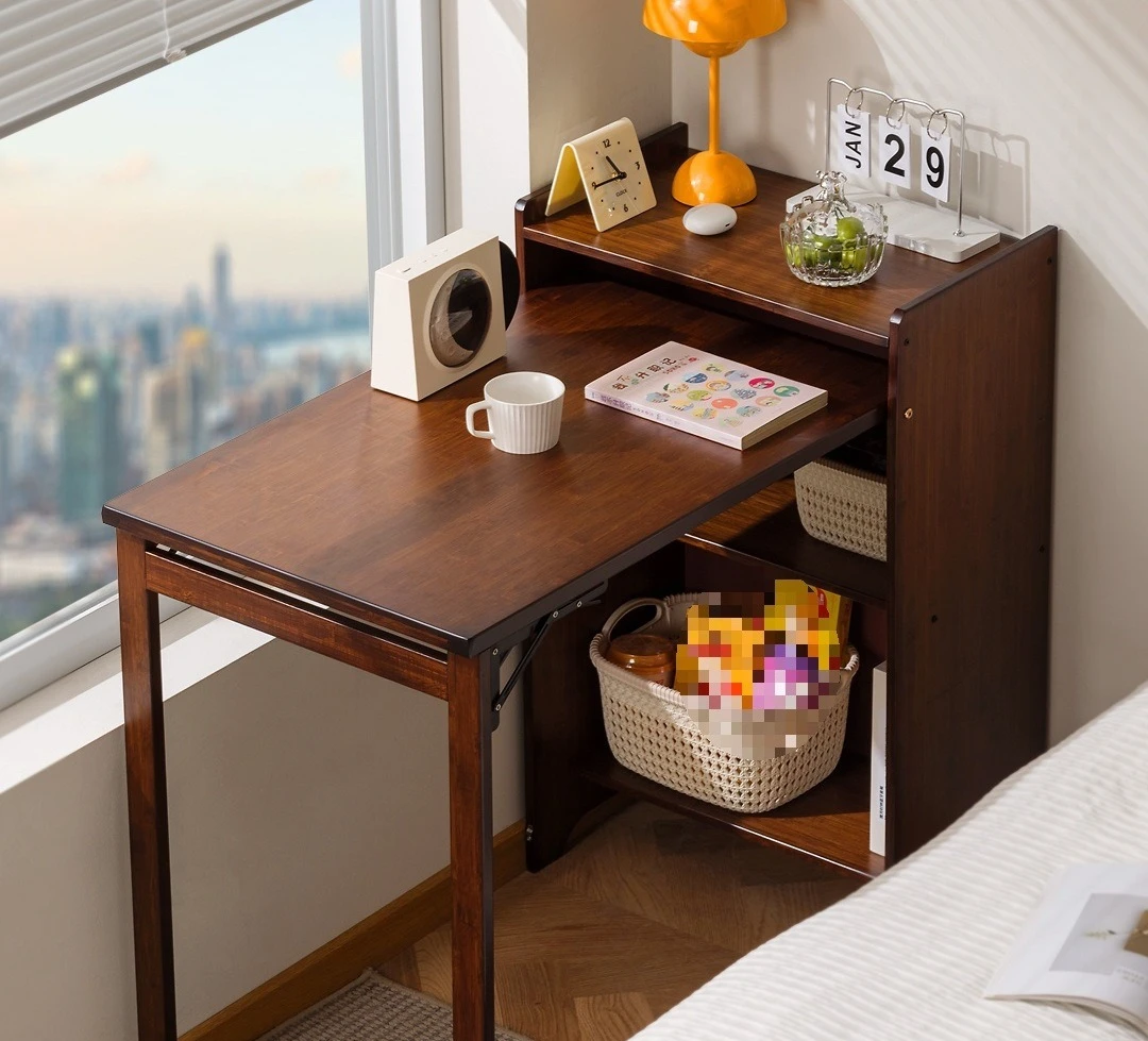 Folding desk, bookcase, integrated small apartment, bedroom computer desk, home student children's study desk, study room