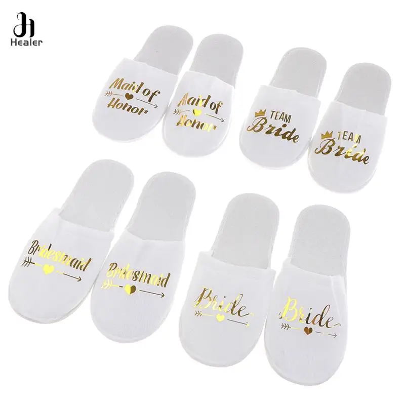 Bridesmaid Hen Party Soft Slippers Ladies Bachelorette Party Supplies Gift Bridal Shower Photo Props DIY Wedding Decoration