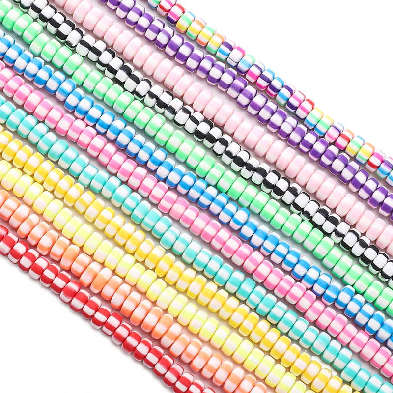 6x3mm Mattierte Polymer-Tonperlen Abakusform Handgefertigt Lose für Schmuckherstellung DIY Armband Perlen – Detail 3
