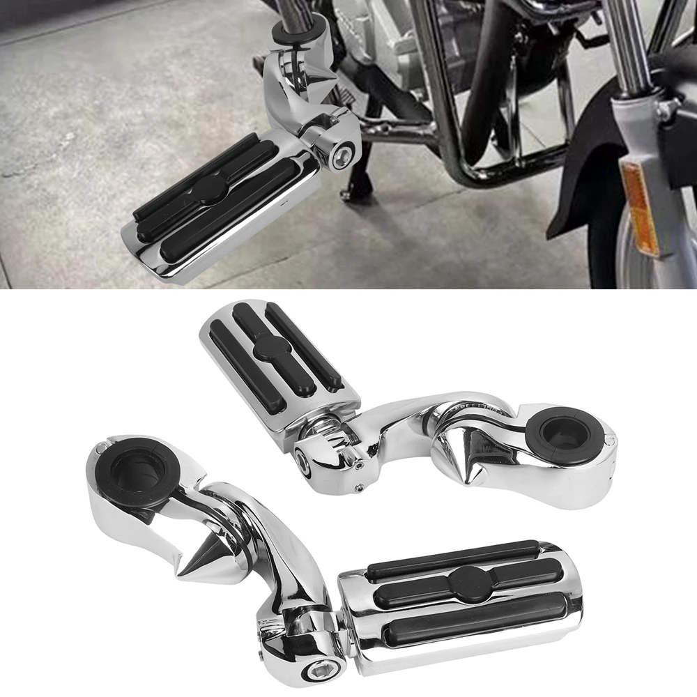 

Universal 21mm Double Rubber Motorcycle Highway Crash Bar Clamp Footpeg Footrest Engine Guard Foot Peg For Harley