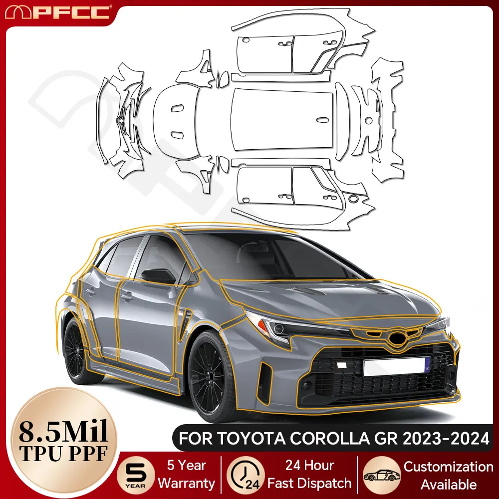 

For Toyota Corolla GR 2023 2024 8.5Mil TPU Paint Protection Film Pre-ut PPF Bra Car Body Anti-scratch Clear Kit Resistant Cover