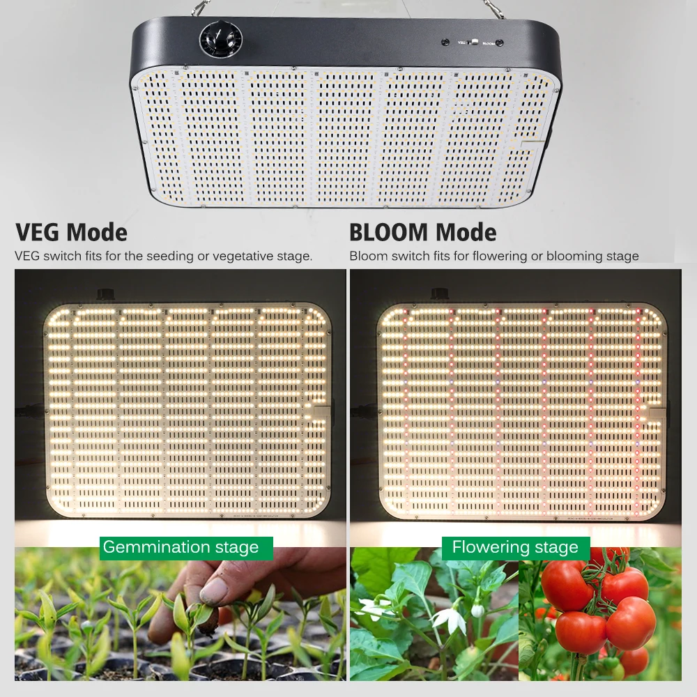 100 واط/200 واط/300 واط الطيف الكامل الكم Led مصباح المجلس 3000 كيلو 3500 كيلو الأحمر IR الأشعة فوق البنفسجية النبات تنمو ضوء مع VEG بلوم وضع عكس الضوء مصباح #5
