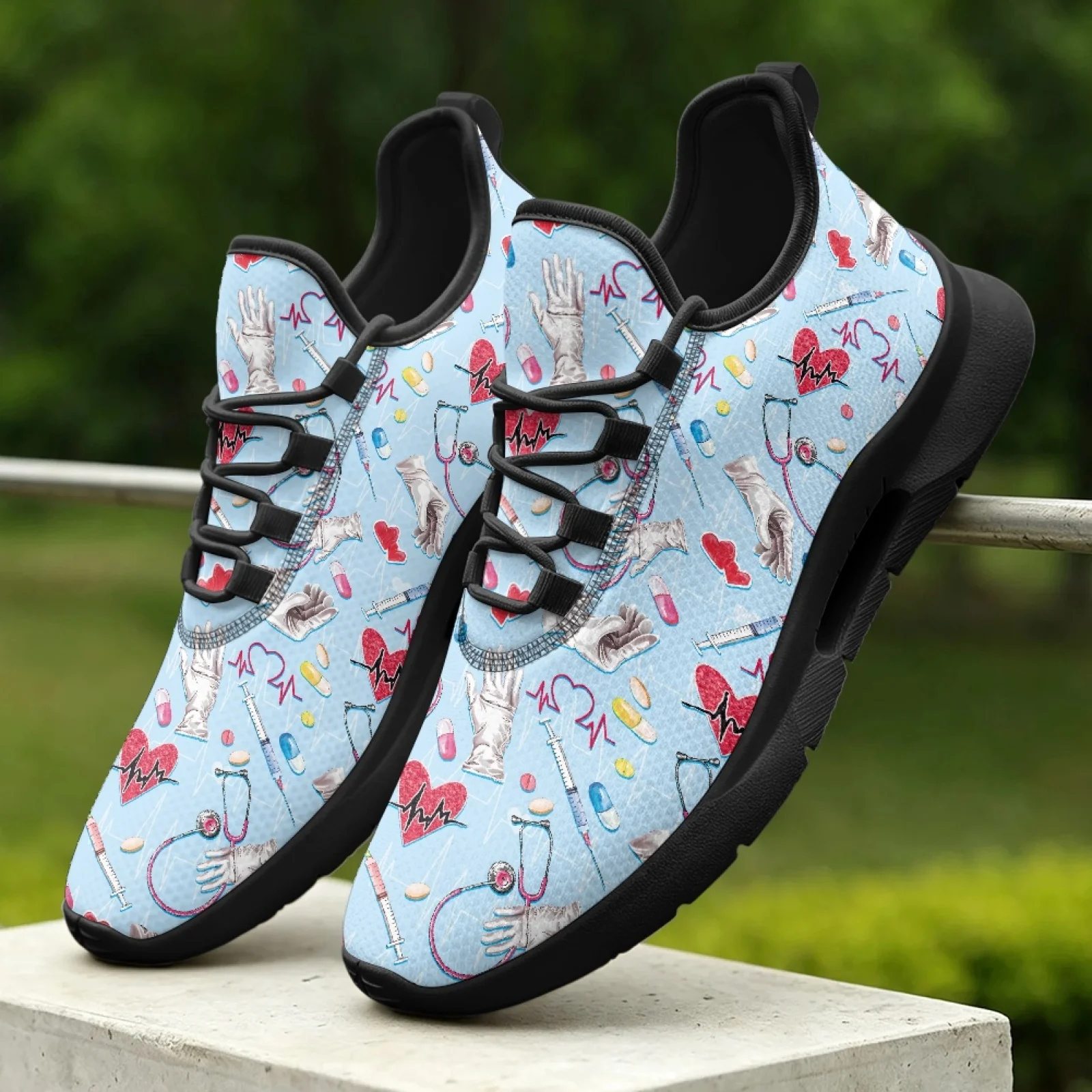 PENSTROLL Medical Print Lightweight Stylish Footwear for Men Outdoor Hiking, Versatile Walking Shoes