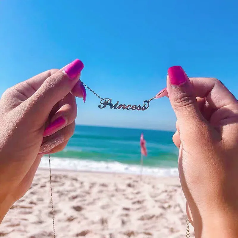 

Custom Name Arabic Necklace Gold Choker Arabic قلادة مخصصة Name Necklace Personalised Arabic Stainless Steel Pendant Women Gift