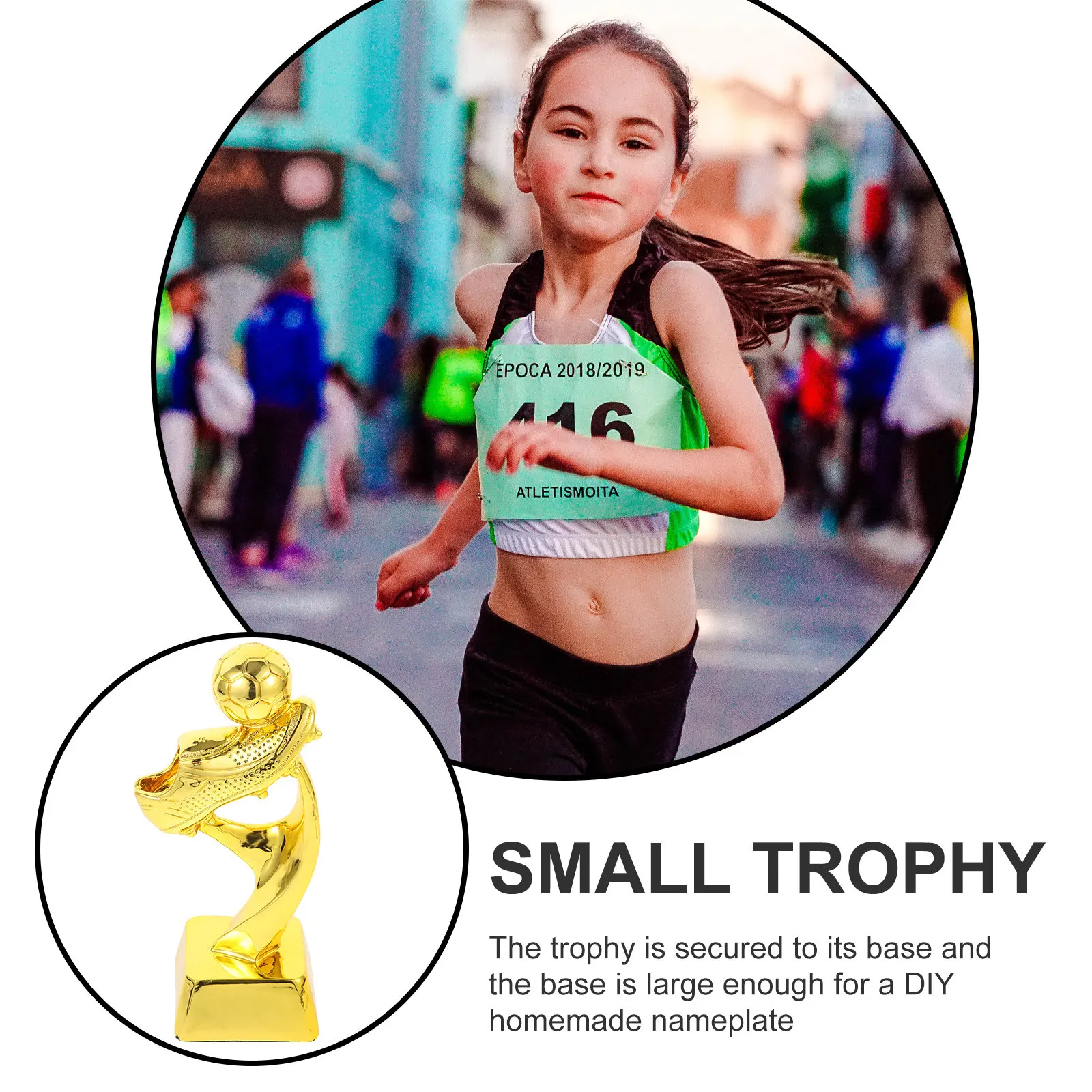 

Resin Football Trophy Gold Plated Small Award Cup for Student Achievements Classroom Games Party Favors Competition Winners