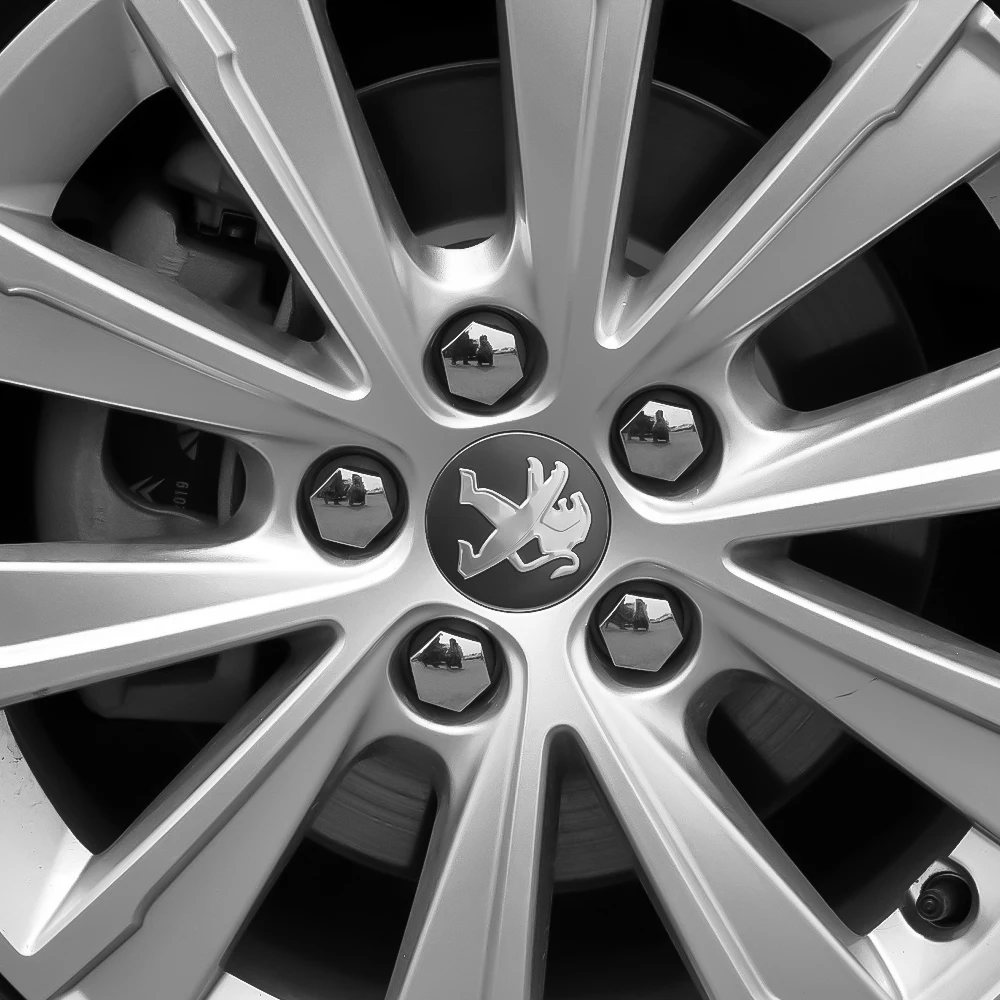 4 Stück 60mm Auto-Radnabenkappen Reifen-Nabenkappen-Embleme für Peugeot 2008 3008 306 307 308 206 207 208 107 508 408 Zubehör – Detail 16