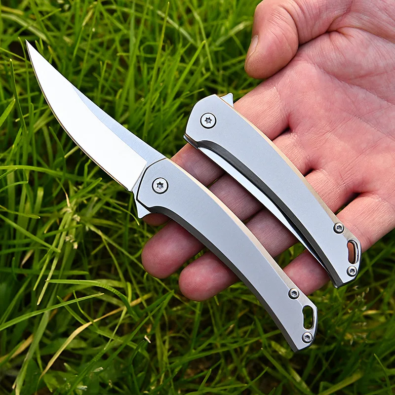 Rhino Quick Opening Folding Knife High Hardness D2 Steel Camping Tactics Self-defense Survival Tool EDC Fruit Pocket Knives Gift