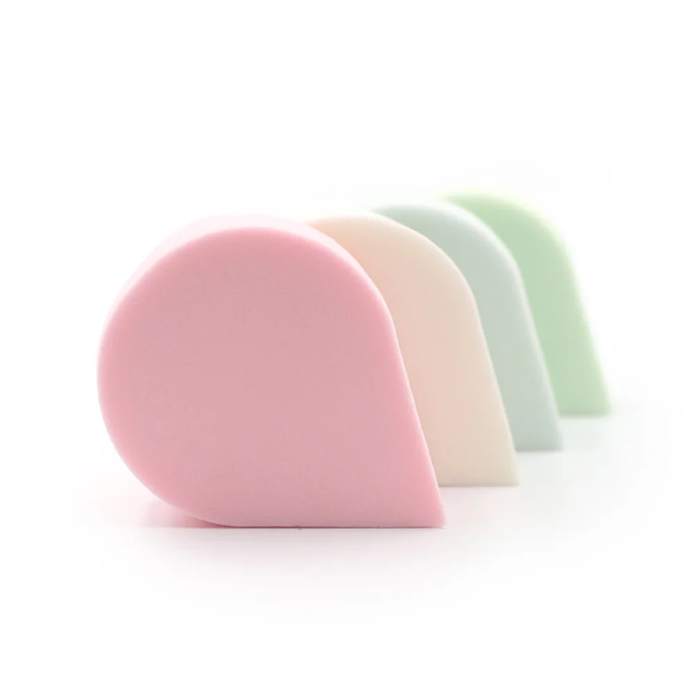 

4 pcs Drop Shape Facial Sponge Puff Natural Biodegradable Makeup Remover Cleaning Tool For All Skin Types Face Powder Applicator