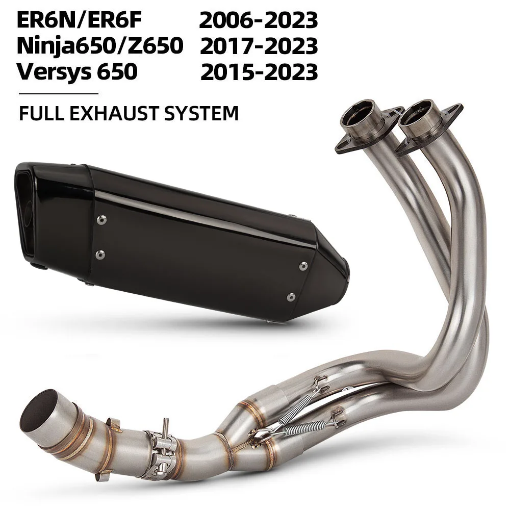 Z650 Exhaust Front link pipe Muffler For Kawasaki Ninja/Versys 650 Z650 ER6N ER6F ER-6N/6F 2006-2023 Motorcycle Exhaust System