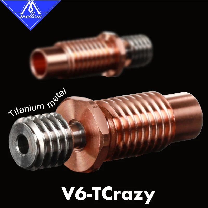 High Gloss Polishing E3d V6 Hot End Tcrazy Titanium Copper Metal Throat 3D Printing Accessories