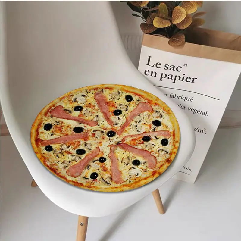 Meat Pizza Round Fabric Cushion Non-slip Living Room Sofa Decor Students Stool Tatami Office Sofa Cushion