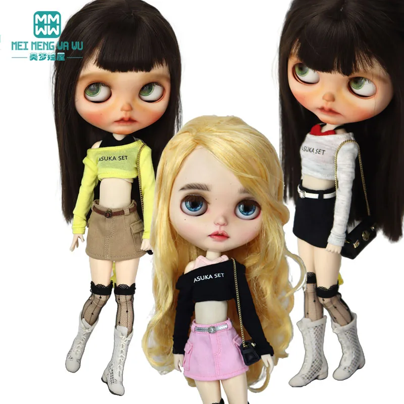 

Подходит для Blyth 30 см OB22 OB24 кукольная одежда игрушки подарки модные футболки, подтяжки, короткие юбки