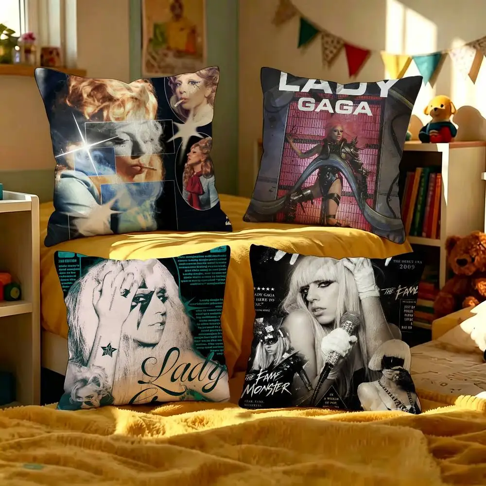 Famous Singer Lady Gaga Pillow Anime Pillow Sofa Bed Head Pillow Cover Cushion Cover 45x45 Cm Fashion
