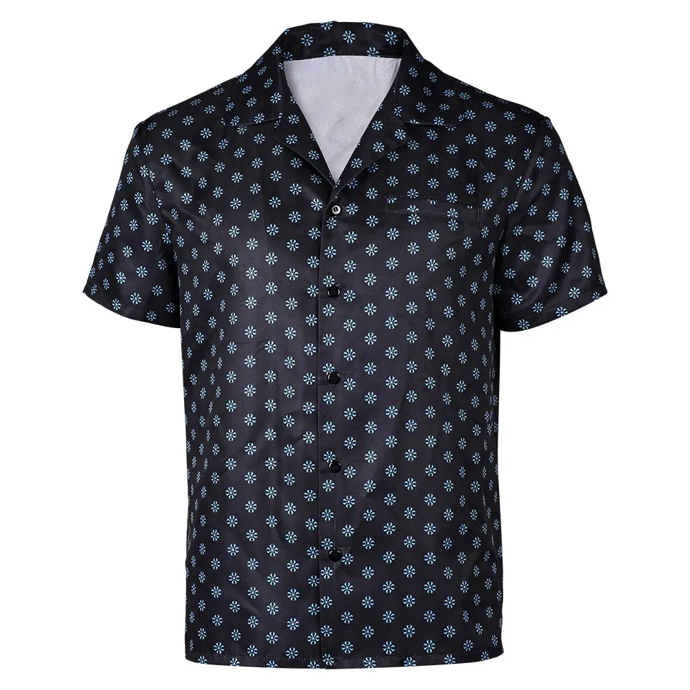 Dalton ชุดผู้ชายเสื้อเชิ้ตคอสเพลย์เครื่องแต่งกายสวมบทบาท2024ชุดแต่งกายวันฮาโลวีนสำหรับผู้ชายเสื้อลายพิมพ์สีดำ