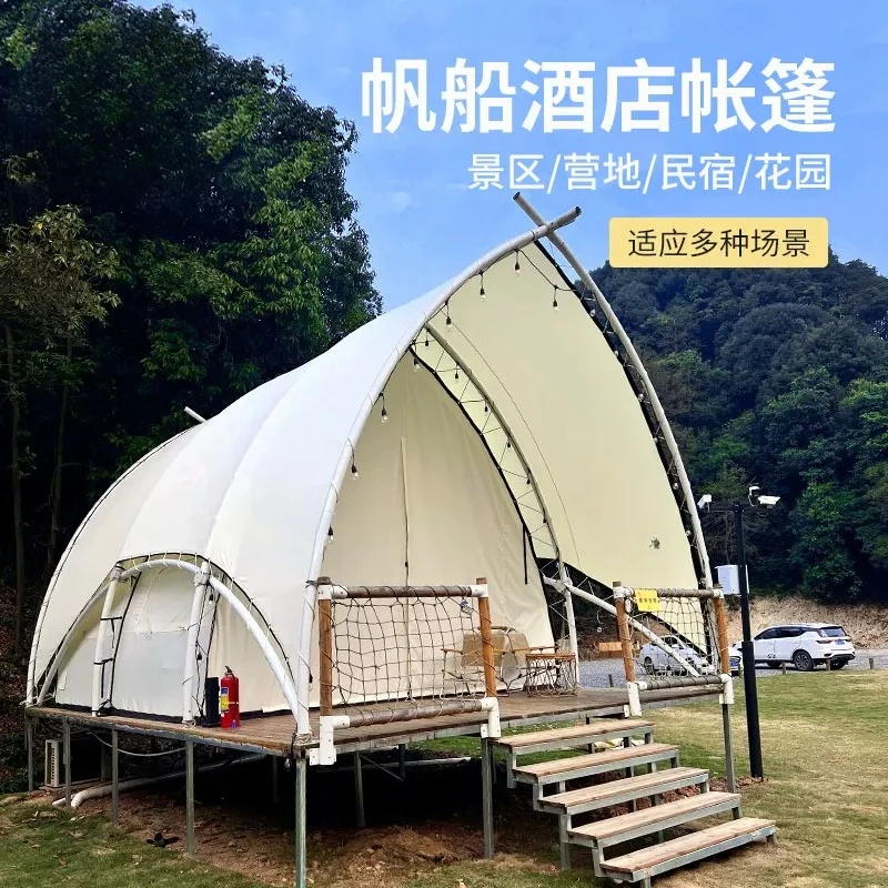 Tent outdoor bed and breakfast double-layer wild luxury tent resort commercial agritainment scenic spot camping