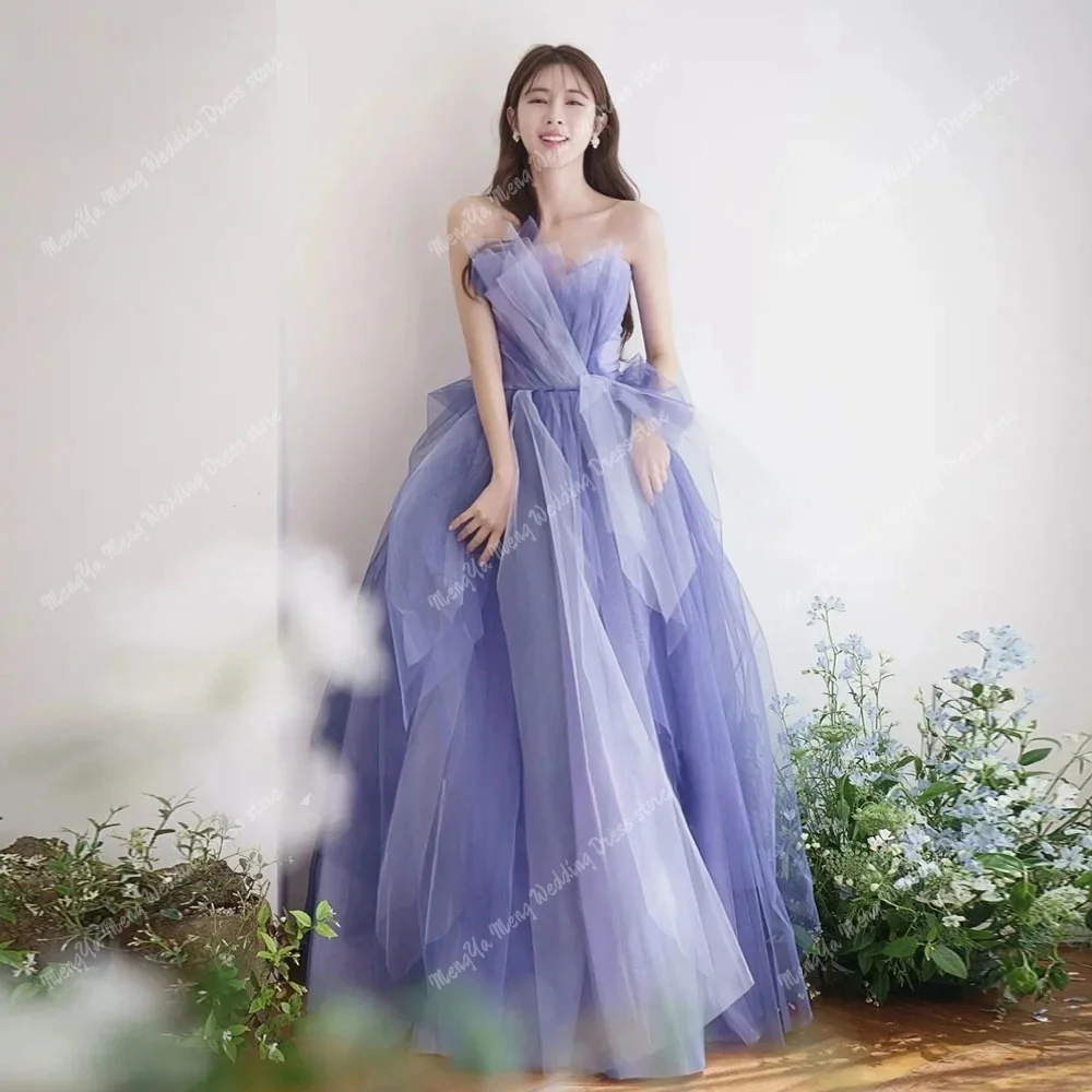 ZHUISHU Sweetheart Ruffles Korea Wedding Dress PhotoShoot Contrast Color Evening Party Dress Customized Corset A Line Bride Gown