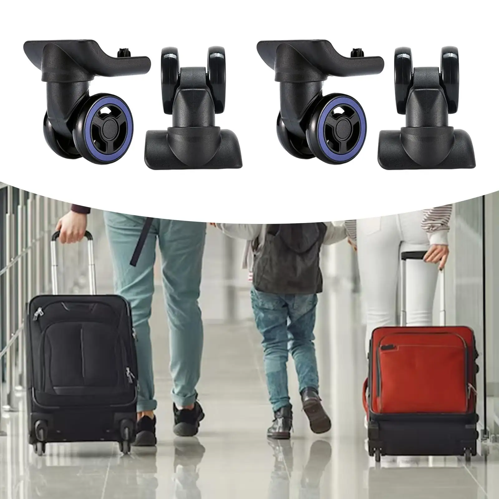 Universal Suitcase Wheels Swivel Casters Silent Baggage Wheel Durable Luggage Wheel Replacement for Suitcase Trolley Accessories