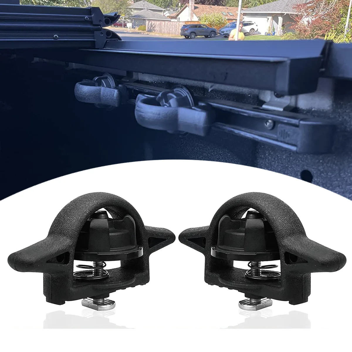 

Pickup Trunk Bed Cleat Tie Down Anchor Hook Clip For Toyota Tacoma Tundra Jeep Gladiator Ram Rail System PT278-35160