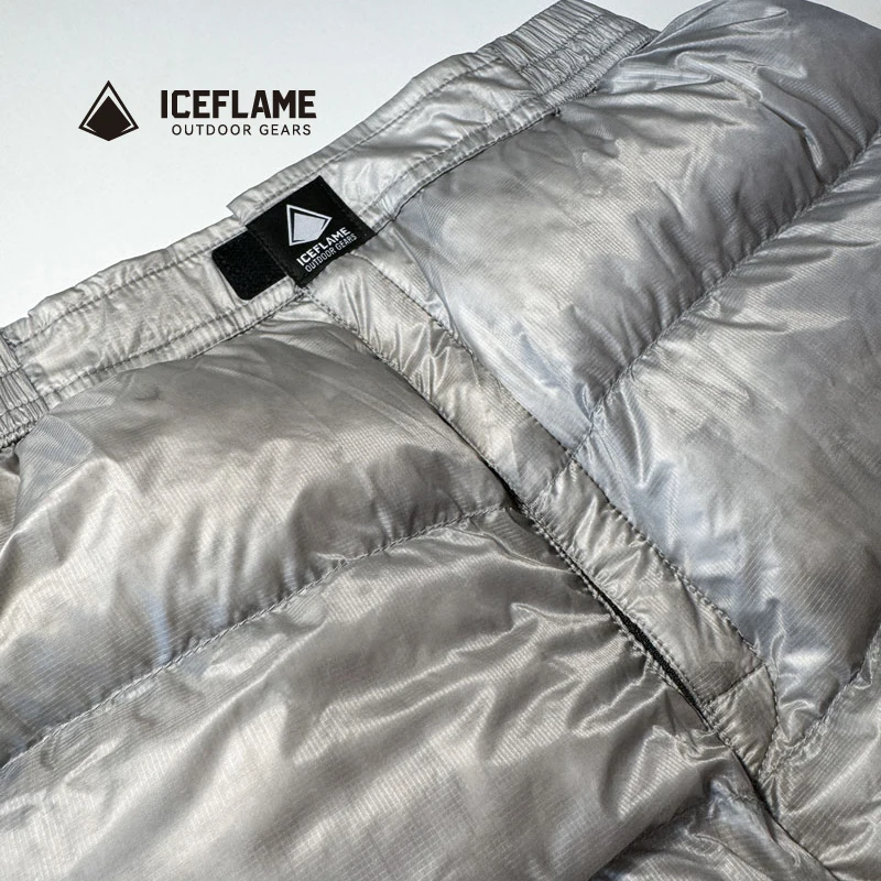 Ice Flame NXT 800FP spodnie puchowe Outdoor Ultralight szare spodnie z kaczego puchu przenośne Camping piesze wycieczki termiczne wewnętrzne UNISEX