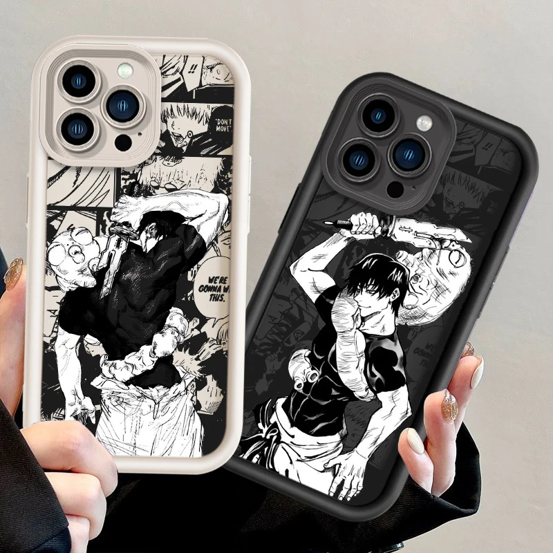 Toji Jujutsu Kaisen Anime For Apple iPhone 15 14 13 12 11 Mini XS XR X 8 7 Pro Max Plus Pro Shockproof Soft Eye Ladder