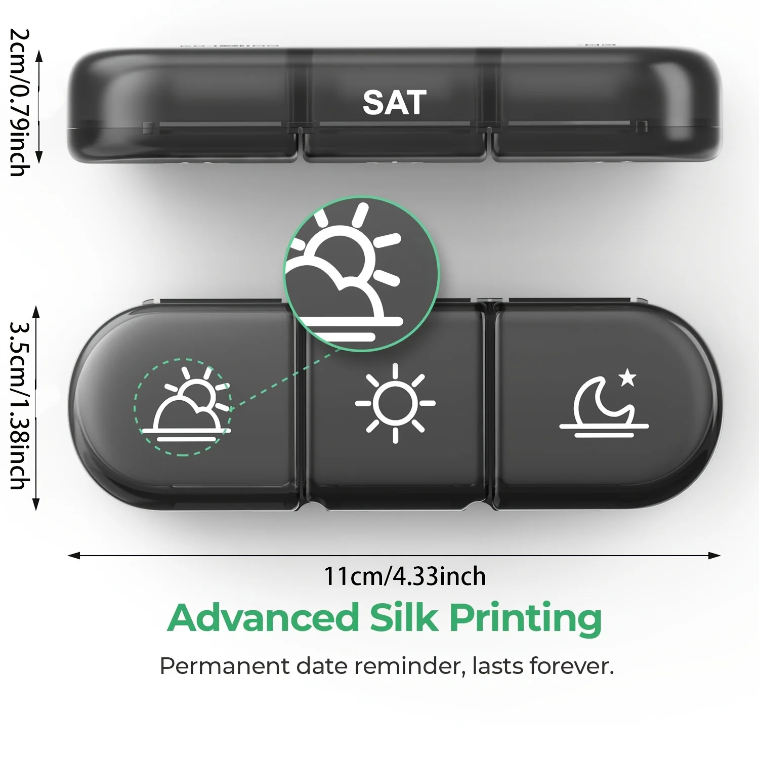 صندوق حبوب منع الحمل لمدة 7 أيام، أقراص أسبوعية 3 مرات في اليوم، موزع حاوية، صندوق حبوب منع الحمل، صندوق حبوب مضاد للضوء للفيتامينات والأدوية والمكملات المكملات #6