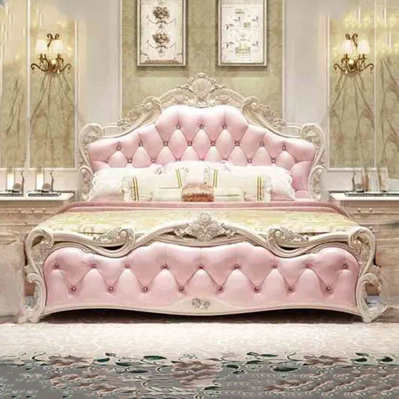 

King Size Queen Double Bed Nordic European Living Room Frame Double Bed Luxury Modern Letto Matrimoniale Bedroom Furniture