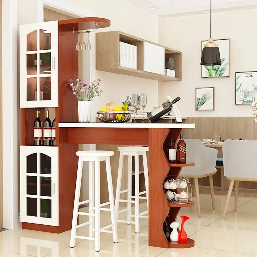 European Style Wine Cabinet Mobile Houses Modern Living Room Corner Kitchen White Wine Rack Moveable Vitrina Home Furniture